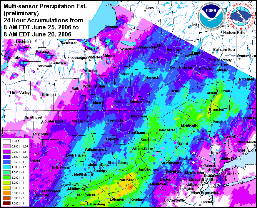 Rainfall – June 25-26, 2006