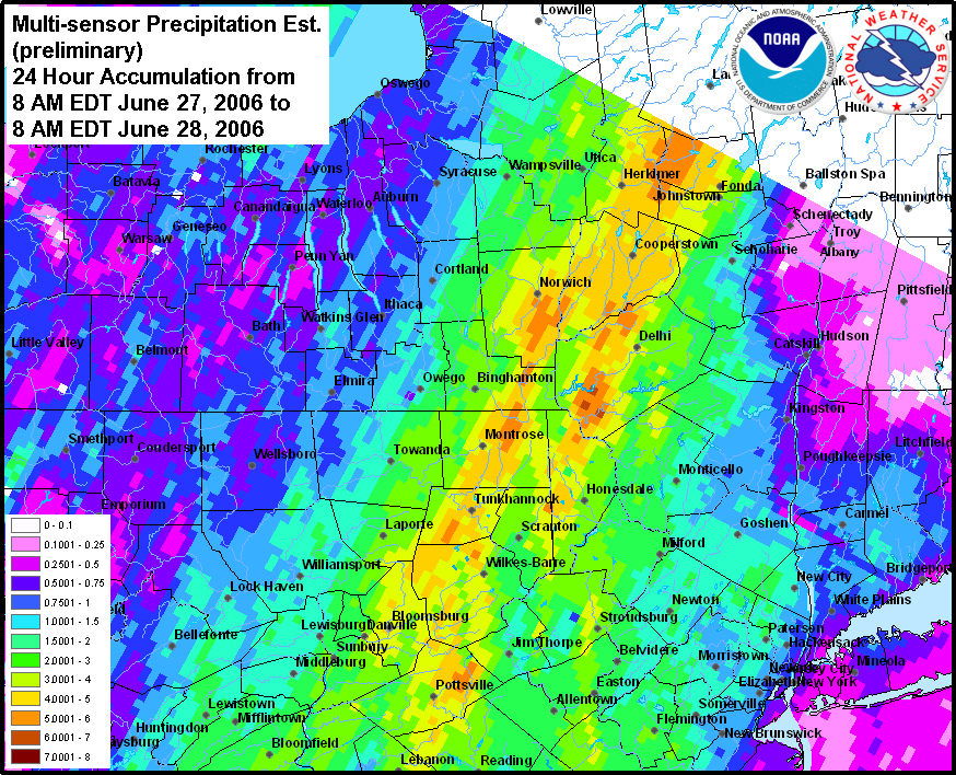 Rainfall June 27-28, 2006