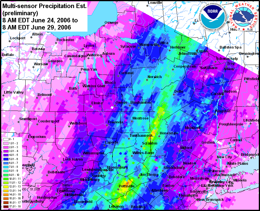 MPE precipitation estimates (June 23-28)